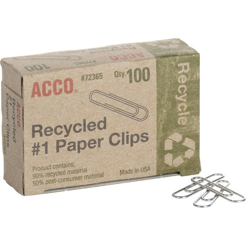 Acco Recycled Paper Clips - ACC72365