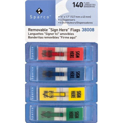 Sparco Sparco "Sign Here" Preprinted Self-stick Flags SPR38008