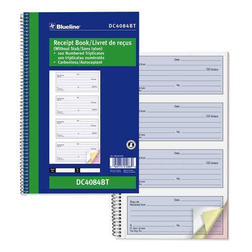 Blueline NCR Receipt Book - BLIDC4084BT