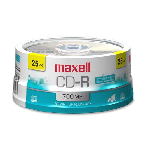 Maxell Maxell CD Recordable Media - CD-R - 48x - 700 MB - 25 Pack Spindle MAX648445