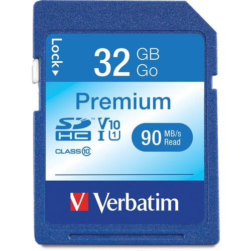 Verbatim 32GB Premium SDHC Memory Card, UHS-I V10 U1 Class 10 - VER96871