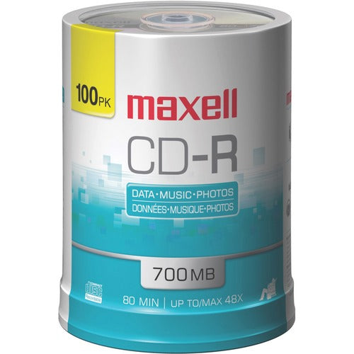 Maxell CD Recordable Media - CD-R - 48x - 700 MB - 100 Pack Spindle - MAX648200