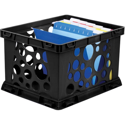 Storex Lightweight Portable File Crate - STX61546U03C