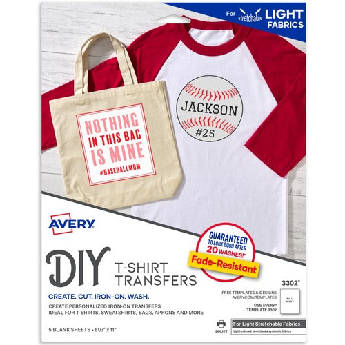 Avery&reg; 03302 Inkjet Iron-on Transfer Paper - AVE03302