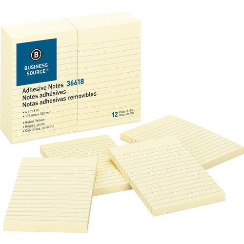 Business Source Ruled Adhesive Notes - BSN36618