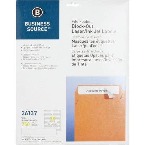Business Source Block-out File Folder Labels - BSN26137