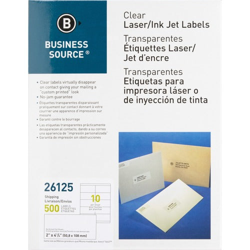 Business Source Clear Shipping Labels - BSN26125