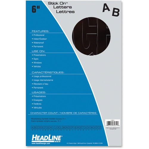 Headline Black Vinyl Stick-on Letters - USS32611