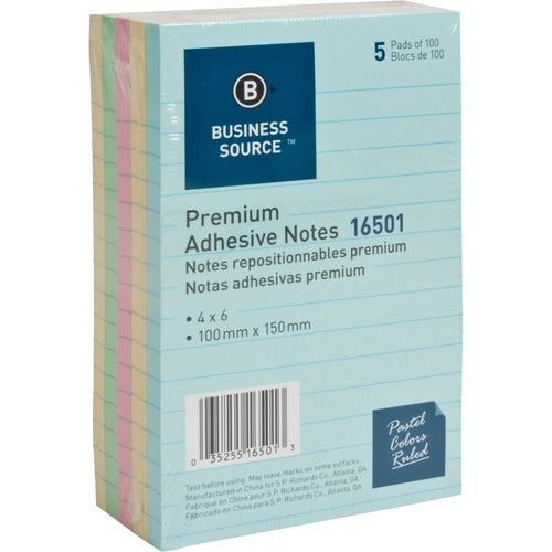 Business Source Ruled Adhesive Notes - BSN16501