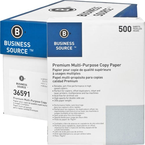 Business Source Premium Multipurpose Copy Paper - BSN36591CT  FRN