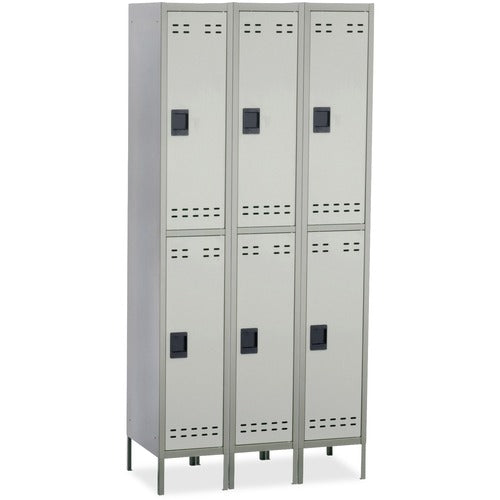 Safco Safco Double-Tier Two-tone 3 Column Locker with Legs SAF5526GR  FRN