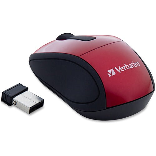 Verbatim Wireless Mini Travel Optical Mouse - Red - VER97540