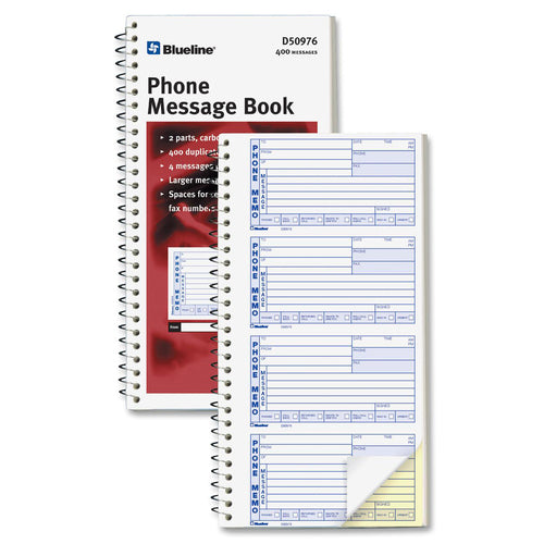 Blueline 400 Message Book - BLID50977