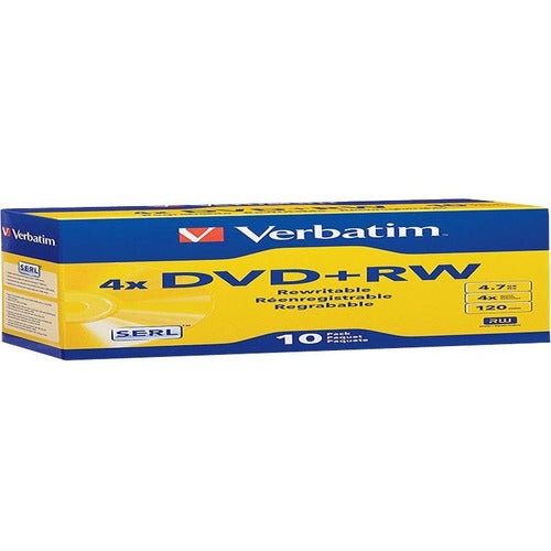 Verbatim DVD+RW 4.7GB 4X with Branded Surface - 10pk Jewel Case - VER94839