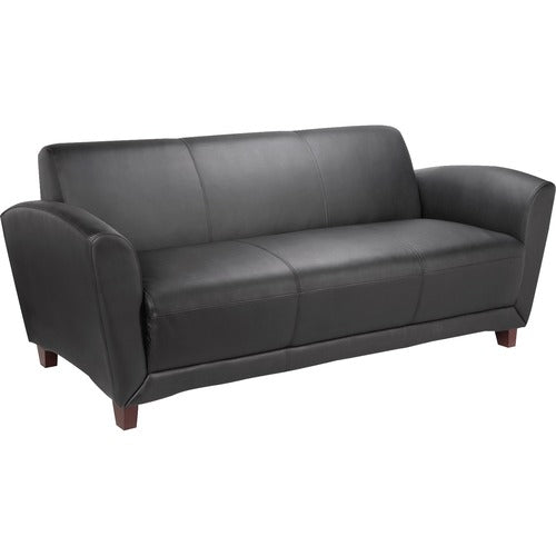 Lorell Reception Collection Black Leather Sofa - LLR68950 FYNZ  FRN