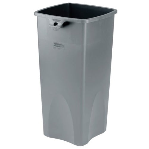 Rubbermaid Square Plastic Trash Container, 23 Gallons, 31"H x 15-1/2"W x 16-1/2"D, Gray - RUB783589