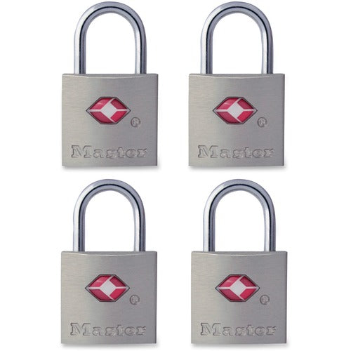 Master Lock 7/8in (22mm) Wide Solid Metal TSA-Accepted Luggage Lock; 4 Pack - MLK4683Q