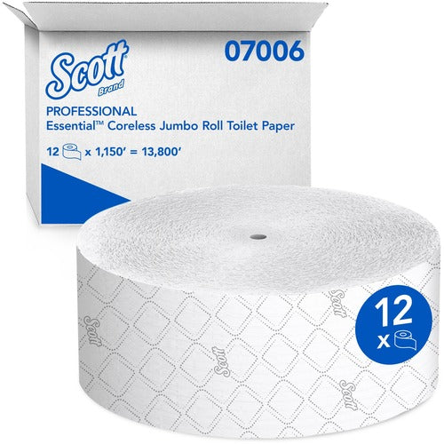 Scott Scott Essential Jumbo Roll Coreless Toilet Paper KIM07006