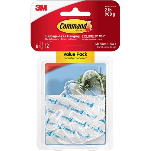 Command 2 lb. Strips Medium Hanging Hooks - MMM17091CLRVP