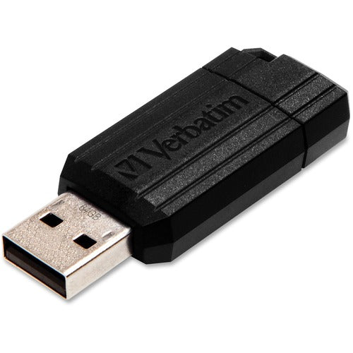 Verbatim 64GB Pinstripe USB Flash Drive - Black - VER49065