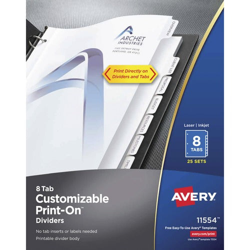 Avery&reg; Avery&reg; Customizable Print-On Dividers AVE11554