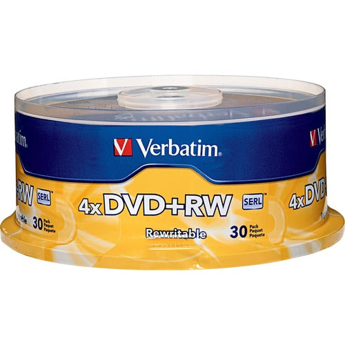 Verbatim DVD+RW 4.7GB 4X with Branded Surface - 30pk Spindle - VER94834