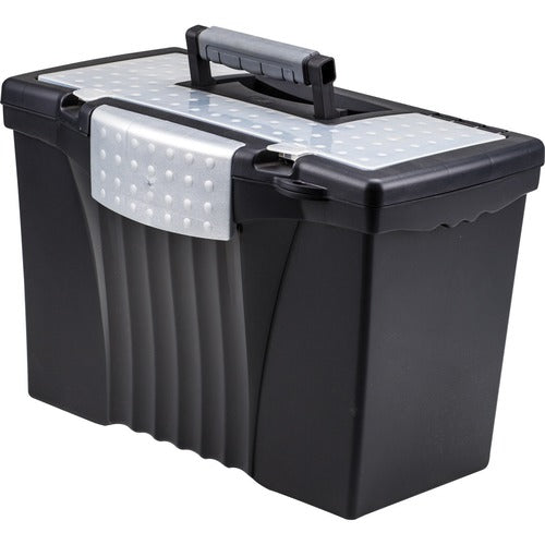 Storex Supply Compartment Plastic File Box - STX61510B04C