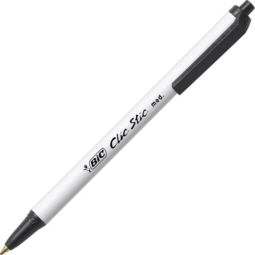 BIC Clic Stic Retractable Ballpoint Pens - BICCSM241BLK