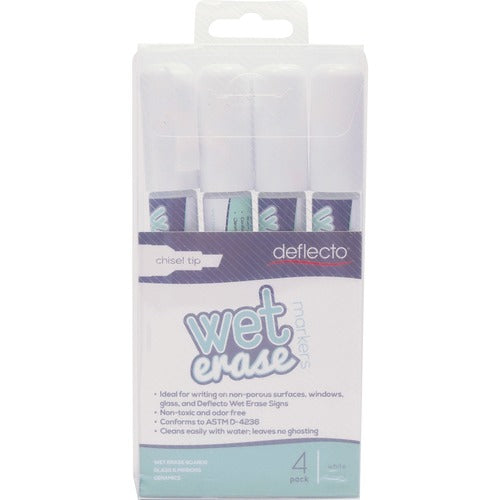 Deflecto Wet Erase Markers - DEFSMA510V4WT