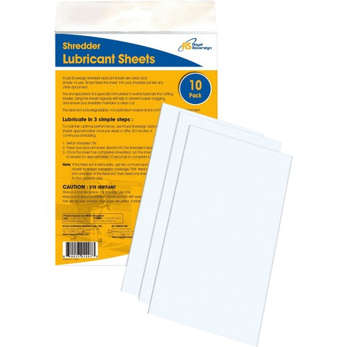 Royal Sovereign shredder lubricant sheets - RSIRSSLS