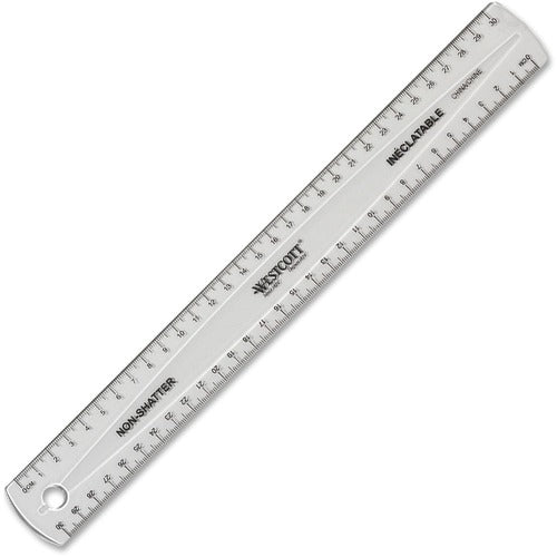 Westcott Transparent Nonshatter 30cm Ruler - ACM38258