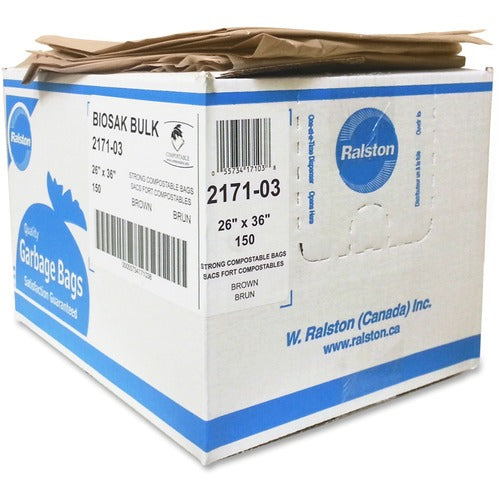 Biosak 2100 Series Compostable Brown Trash Bags - RLS217103