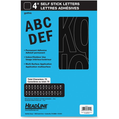 Headline Black Vinyl Stick-on Letters - USS32411