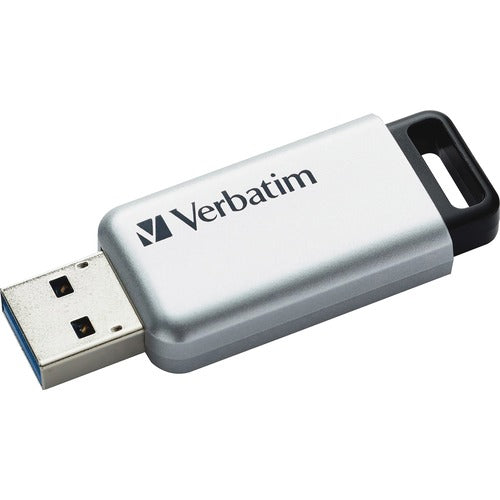 Verbatim 64GB Store'n' Go Secure Pro USB 3.0 Flash Drive with AES 256 Hardware Encryption - Silver - VER98666