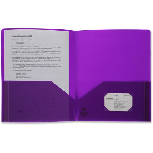 Business Source 2-pocket Poly Portfolio - BSN20879