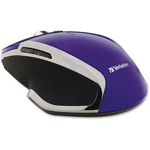 Verbatim Wireless Notebook 6-Button Deluxe Blue LED Mouse - Purple - VER99017