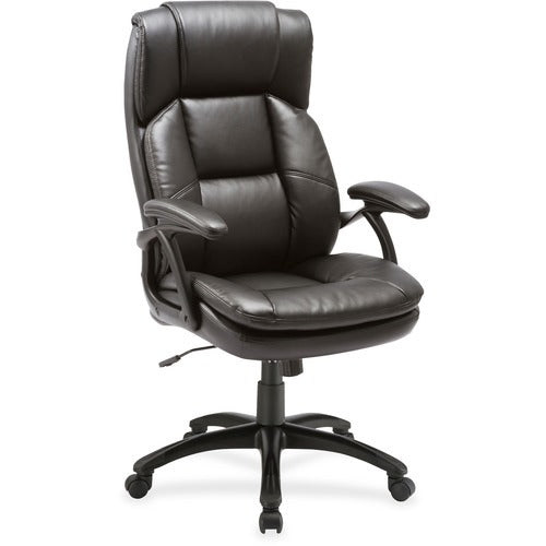 Lorell Black Base High-back Leather Chair - LLR59535 OVZ  FRN