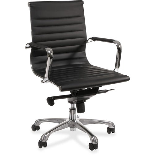 Lorell Modern Chair Series Mid-back Leather Chair - LLR59538  FRN