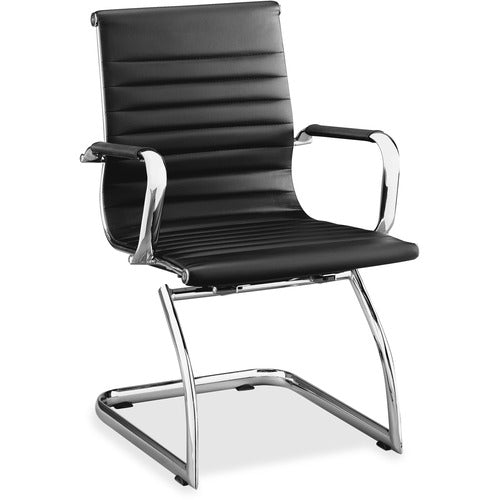 Lorell Modern Chair Mid-back Leather Guest Chairs - 2/CT - LLR59539 FYNZ  FRN