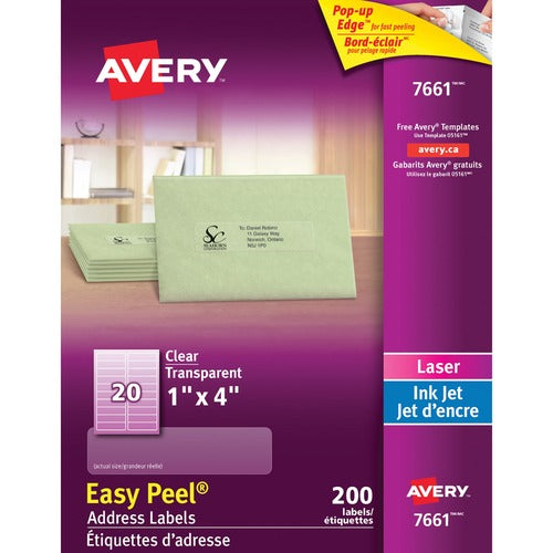 Avery&reg; 1"x4" Easy Peel Address Labels - AVE7661