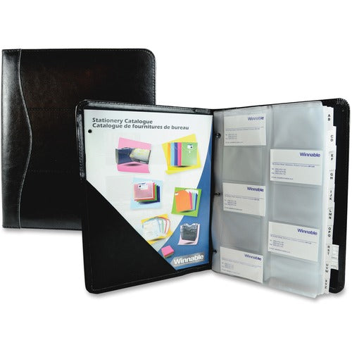 Winnable Large Leather Business Card Binder - WNNBCH200L