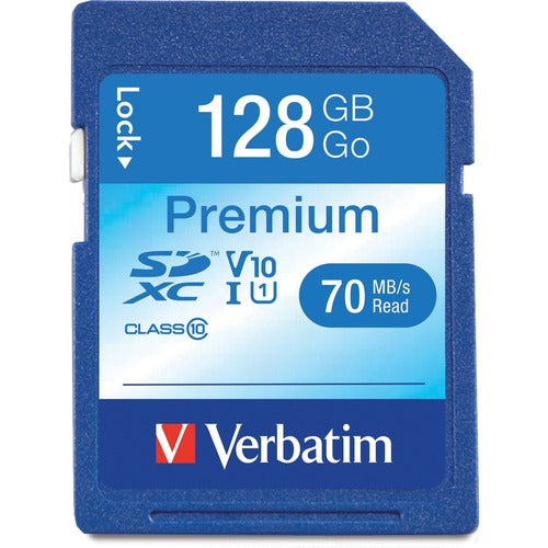 Verbatim 128GB Premium SDXC Memory Card, UHS-I V10 U1 Class 10 - VER44025