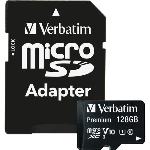 Verbatim 128GB Premium microSDXC Memory Card with Adapter, UHS-I Class 10 - VER44085