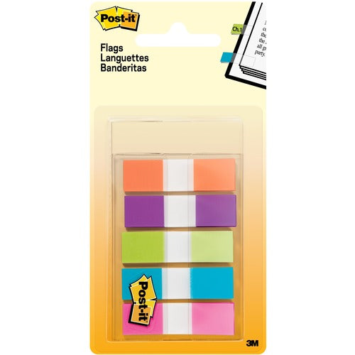 Post-it&reg; 1/2"W Flags in On-the-Go Dispenser - Bright Colors - MMM6835CB2