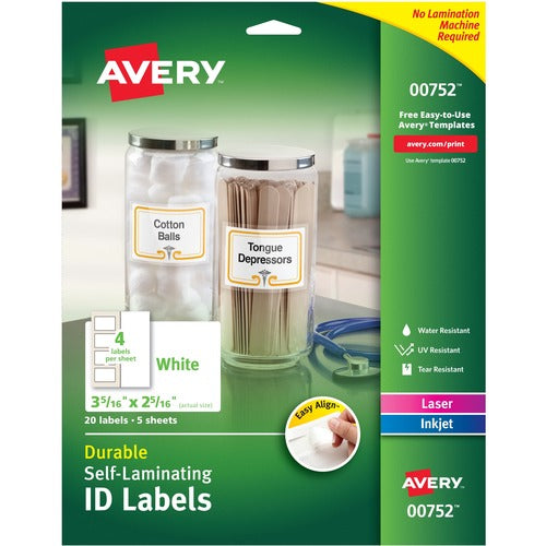 Avery&reg; Avery&reg; Easy Align Self-Laminating ID Labels AVE00752