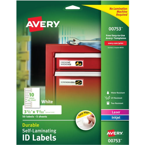 Avery&reg; Avery&reg; Easy Align Self-Laminating ID Labels AVE00753