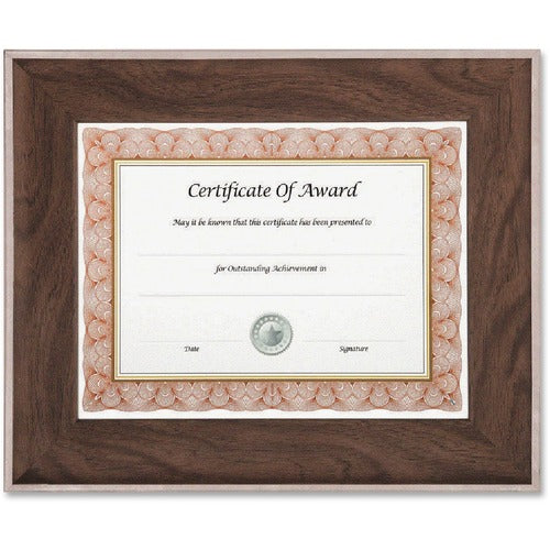 nudell nudell 8.5" x 11" Executive Series Document/Photo Frame, Mahogany/Silver Outer Border NUD15152