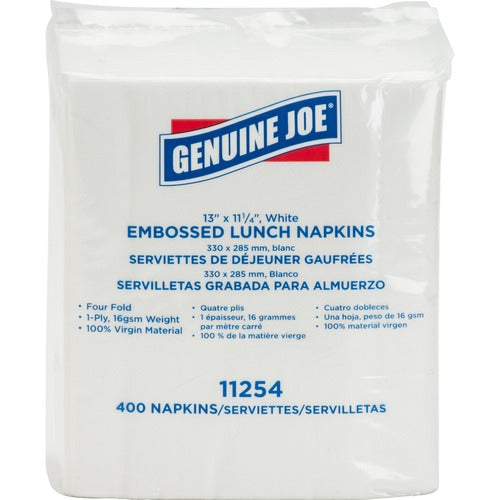 Genuine Joe 1-ply Embossed Lunch Napkins - GJO11254PK