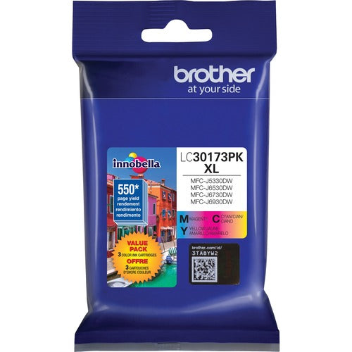 Brother Innobella LC30173PKS Original Ink Cartridge - Value Pack - Cyan, Magenta, Yellow - BRTLC30173PKS