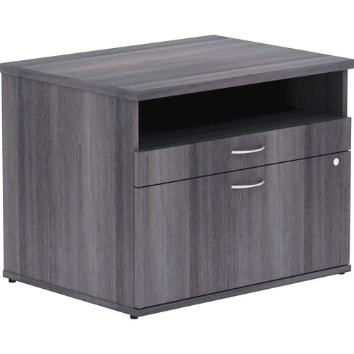 Lorell Lorell Relevance Series Charcoal Laminate Office Furniture Credenza - 2-Drawer LLR16213  FRN